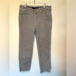 Elephant Print Black & Ivory Rafaela Women’s Jeans Size 12 Cropped Stretch Pants